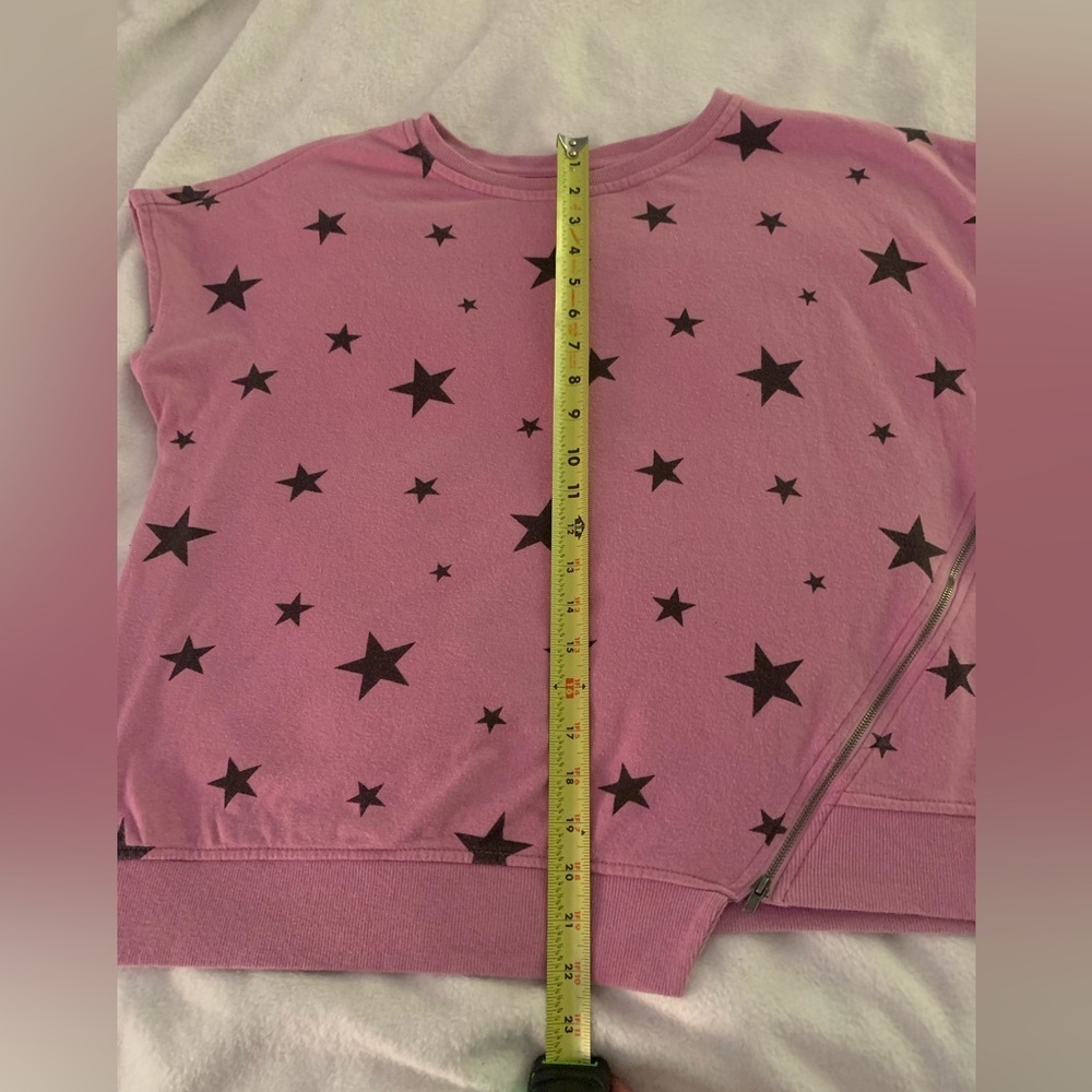 Seven7 Pink Crew Neck Zipper Detail T-Shirt M - Picture 11 of 14